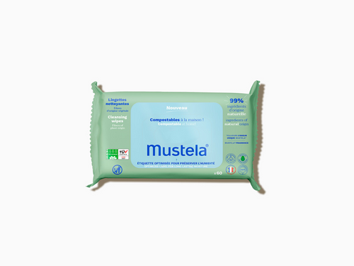 Paquete de 60 toallitas compostables con un 99% de ingredientes de origen natural - Mustela España - 7