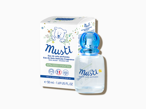 Bote de colonia Musti Eau de Soin de 50ml con caja para bebés y niños. slider - Mustela España - 3