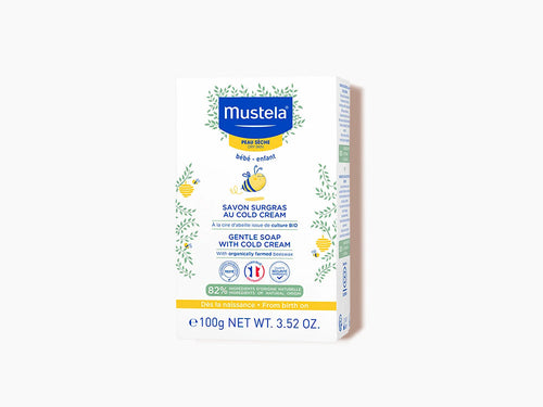 Jabón sobregraso al Cold Cream y Cera de abeja Bio - Mustela España - 1
