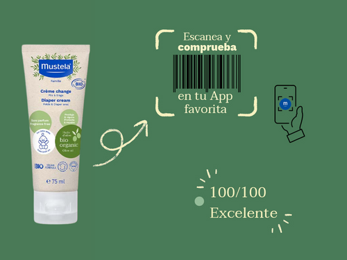 La Crema Pañal de Mustela tiene una valoración 100/100 excelente en apps como Yuka por sus ingredientes - Mustela España - 5