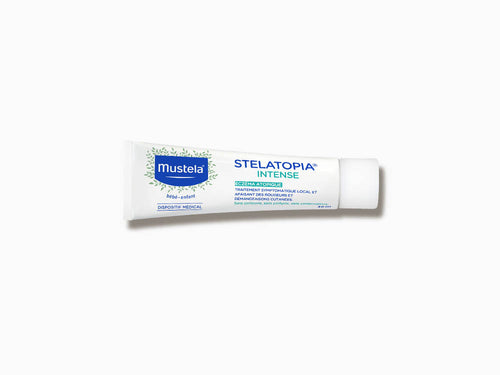 Bote de crema Mustela para brotes de eczemas Stelatopia Intense