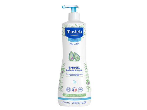 Bote de 750ml de Babygel de baño de espuma de Mustela, formato ideal para familias. - Mustela España - 1