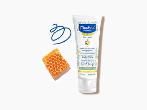 Envase de 40ml de crema facial nutritiva de Mustela, al cold cream y con cera de abeja bio. - Mustela España - 2