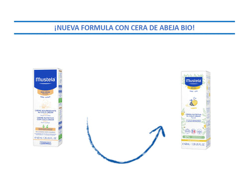 El envase de la crema facial nutritiva para pieles secas de Mustela ahora cambia de diseño porque lleva cera de abeja bio. - Mustela España - 5