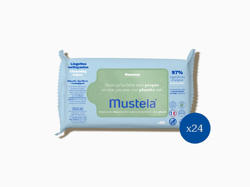 Pack de 24 paquetes de 60 toallitas húmedas para bebé de Mustela con aguacate bio
