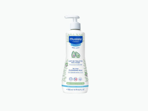 Bote de 500ml de leche limpiadora facial y para zona del pañal sin aclarado de Mustela - Mustela España - 1