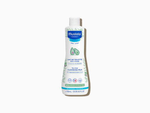 Bote de 750 ml de leche de limpiadora de cara y de cuerpo Mustela con un 98% de ingredientes de origen natural - Mustela España - 7
