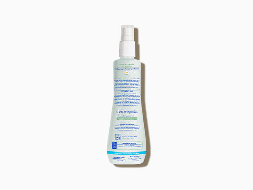 Reverso del bote de 200ml del agua de colonia de bebé de Mustela con todos sus ingredientes - Mustela España - 4
