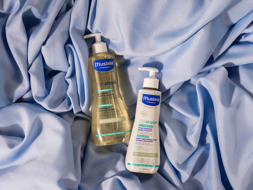 Pack ducha piel atópica: Aceite de baño Stelatopia y Stelatopia+ - Mustela España - 2