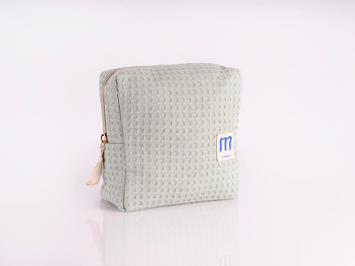 Neceser de algodón con cremallera en color menta - Mustela España - 3