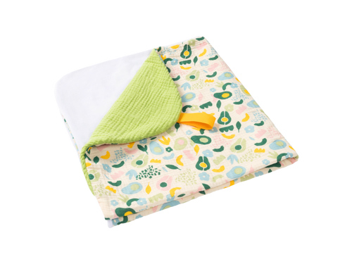 Capa de baño Mustela con capucha, estampado de aguacates y flores pastel - Mustela España - 1
