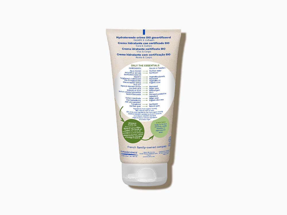 Mustela Crema hidratante orgánica certificada loción corporal