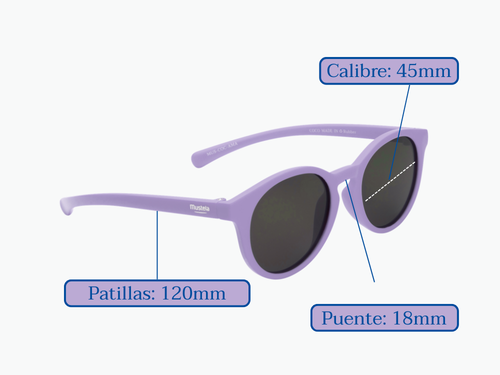 Gafas de sol en color lila de Mustela con las medidas: Calibre de 45mm - Mustela España - 5