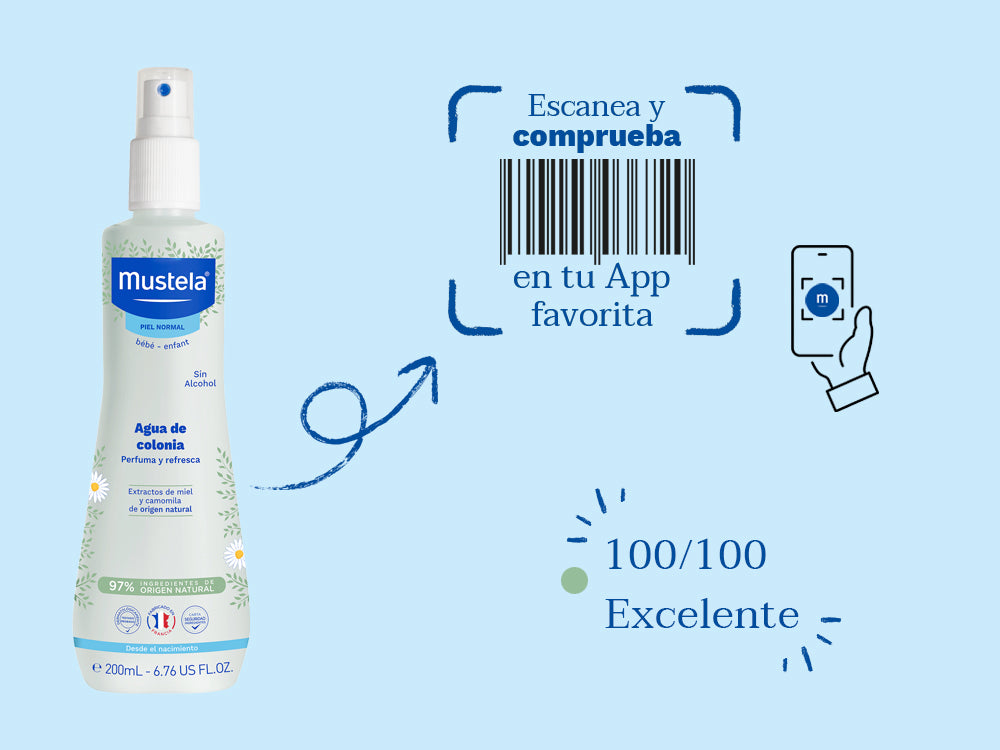 Agua de colonia sin alcohol de bebé - Mustela