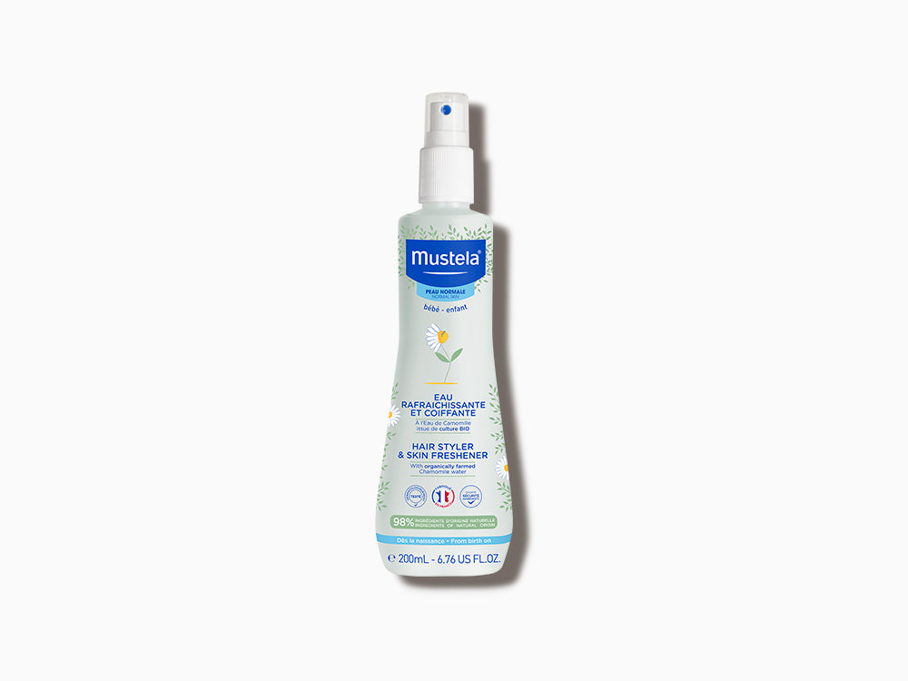 Bote de 200ml de agua de peinado para bebé, refresca el cabello con aroma a camomila