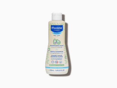 Bote de 500ml de champú suave ideal para bebés y niños de Mustela