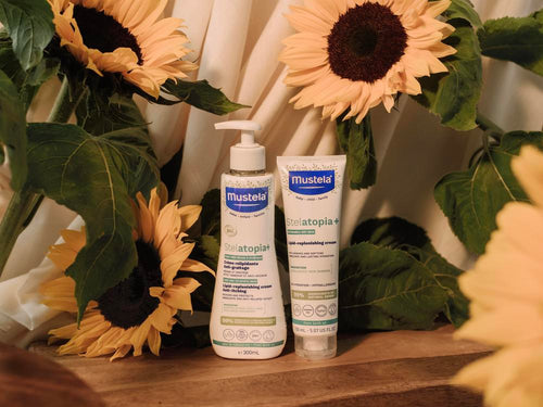 La crema Stelatopia+ para pieles atópica contiene destilado de aceite de girasol certificado BIO. - Mustela España - 9