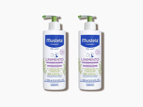 Dos botes de linimento Mustela para el cambio de pañal con dosificador  - Mustela España - 1
