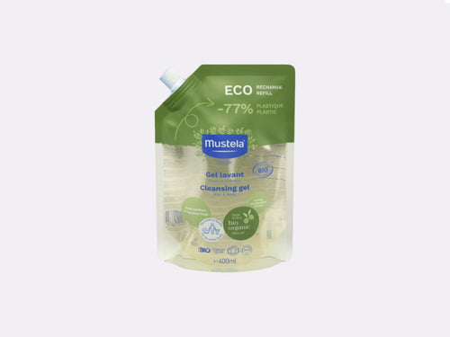 Eco-recarga del Gel-champú certificado Bio de Mustela
