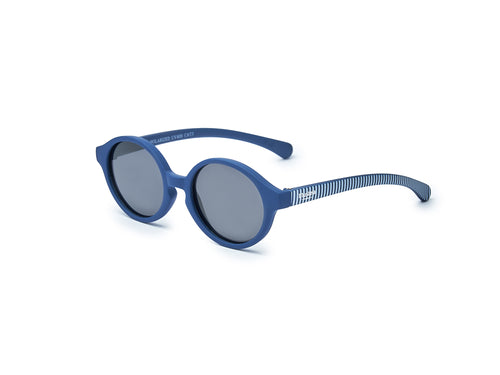 Las Gafas de sol bebé aguacate 0-2 años de color azul tienen un estampado de rayas en la patilla y son de materiales flexibles y resistentes. - Mustela España - 3