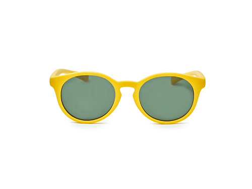 Gafas de sol niño 6-10 años de color amarillo y forma redonda, hechas con materiales reciclados y con cristal polarizado de categoría 3 y protección UV400. - Mustela España - 4