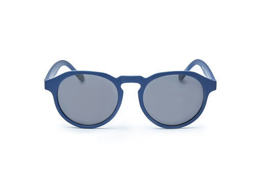 Gafas de sol de adulto en color azul y forma redonda, hechas con materiales reciclados y con cristal polarizado de categoría 3 y protección UV400. - Mustela España - 7