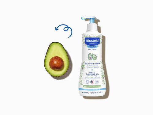 Gel de baño suave con aguacate bio para cuidar la piel de los bebes - Mustela España - 2