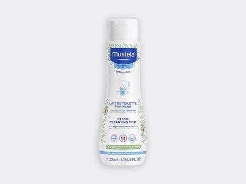 Bote de 200ml de la leche de limpieza para rostro y cuerpo sin aclarado de Mustela - Mustela España - 4
