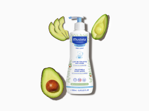 Bote de 500ml de loción limpiadora sin aclarado de Mustela con aguacate bio - Mustela España - 2